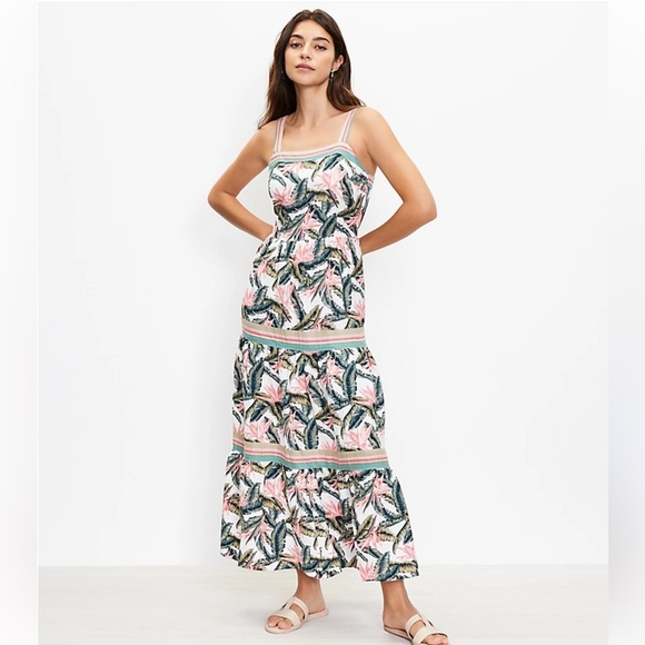 NWT Ann Taylor Loft Paradise Tiered Maxi Dress - Picture 1 of 9